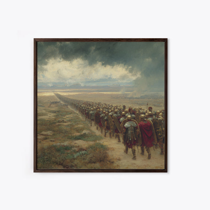Roman Legion Marching Across Desert Wall Art, Ancient Military Painting Print, Historical Landscape Art, Living Room Office Decor