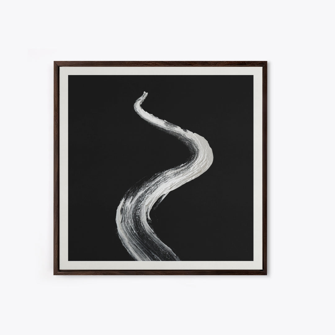 Minimalist Black And White Abstract Line Wall Art, Modern Monochrome Painting Print, Contemporary Home Decor Office Art