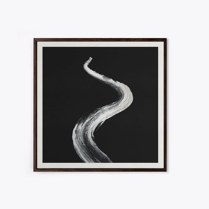 Minimalist Black And White Abstract Line Wall Art, Modern Monochrome Painting Print, Contemporary Home Decor Office Art