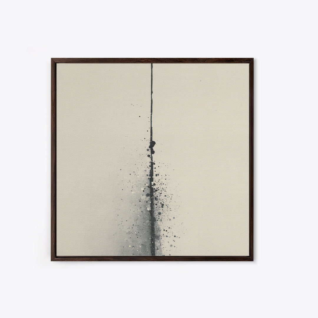 Minimal Black Ink Line And Splatter Abstract Wall Art Print, Modern Monochrome Home Decor, Neutral Minimalist Wall Art