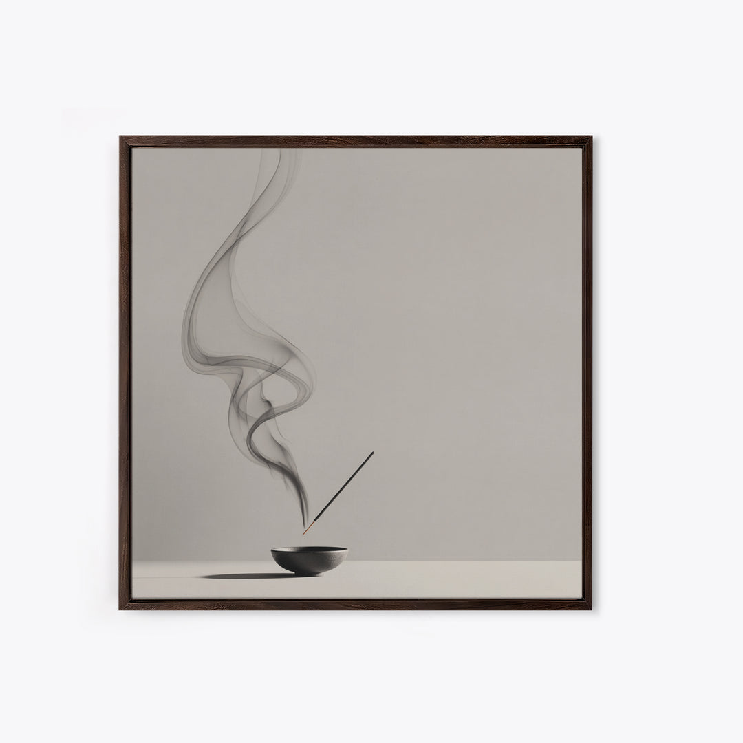 Zen Minimalist Abstract Smoke Art Canvas Print Black And White Wall Art Modern Home Decor For Living Room And Office Wall