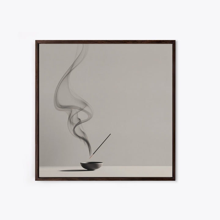 Zen Minimalist Abstract Smoke Art Canvas Print Black And White Wall Art Modern Home Decor For Living Room And Office Wall