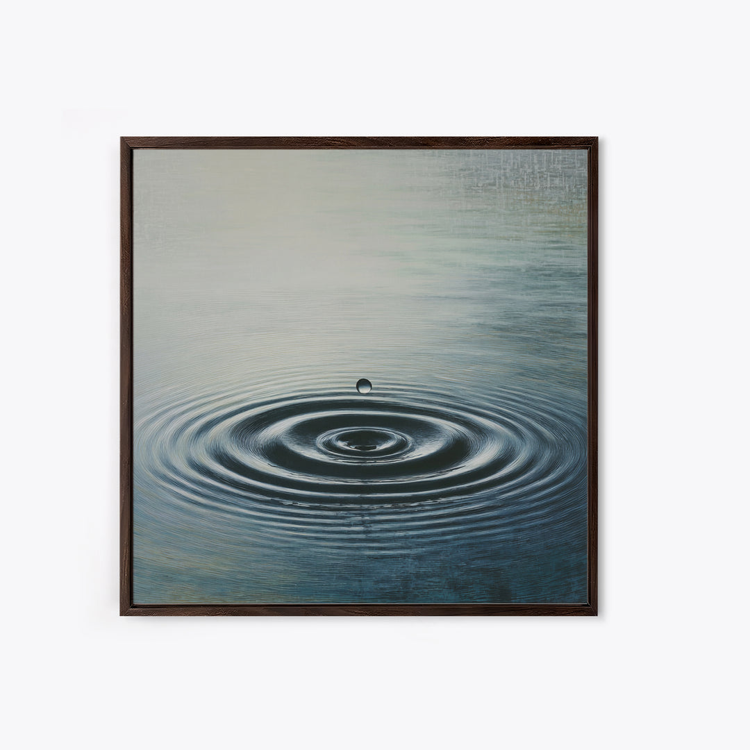 Single Water Drop Ripple Wall Art, Minimalist Zen Lake Print, Calming Neutral Home Decor, Modern Wabi Sabi Bathroom Or Spa Wall Art