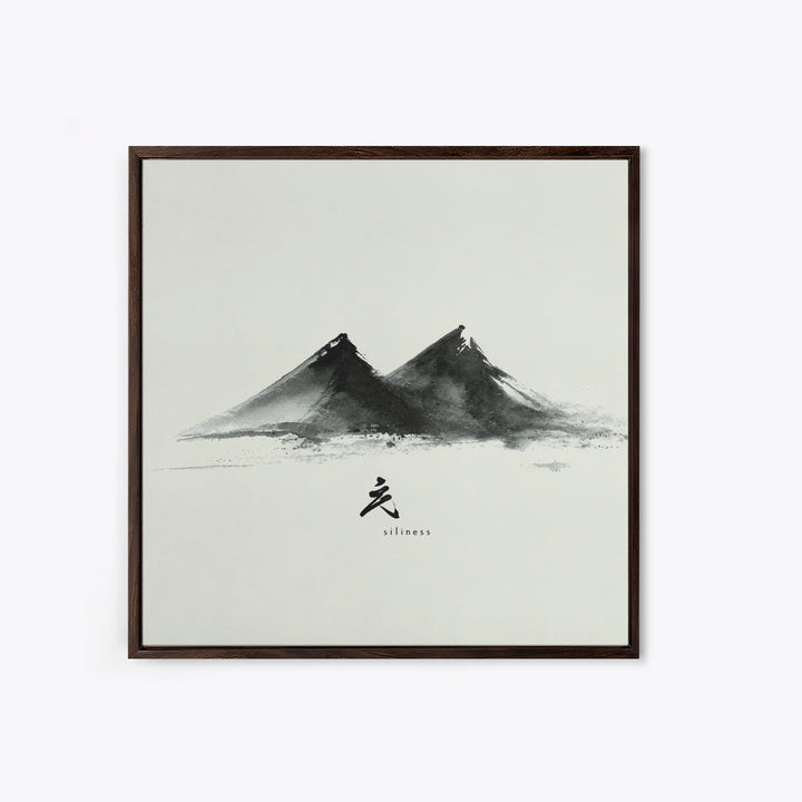 Minimalist Ink Mountains Japanese Landscape Wall Art Black And White Print Modern Zen Home Decor