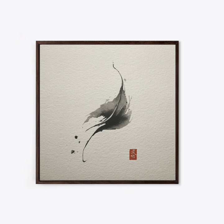 Minimalist Ink Brushstroke Wall Art Print, Japanese Zen Abstract, Black And White Art, Modern Japandi Home Decor