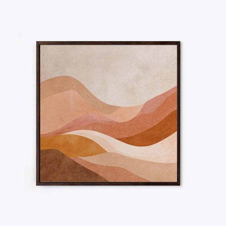Terracotta Abstract Desert Waves Canvas Print, Earth Tone Wall Art For Modern Living Room Decor And Neutral Home Decor Gift