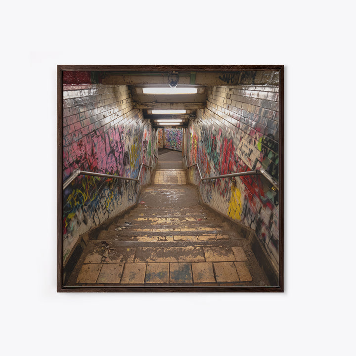 Graffiti Subway Stairwell Wall Art, Urban Photography Print, Industrial Wall Decor, Street Art, Office Decor Gift, Contemporary Art