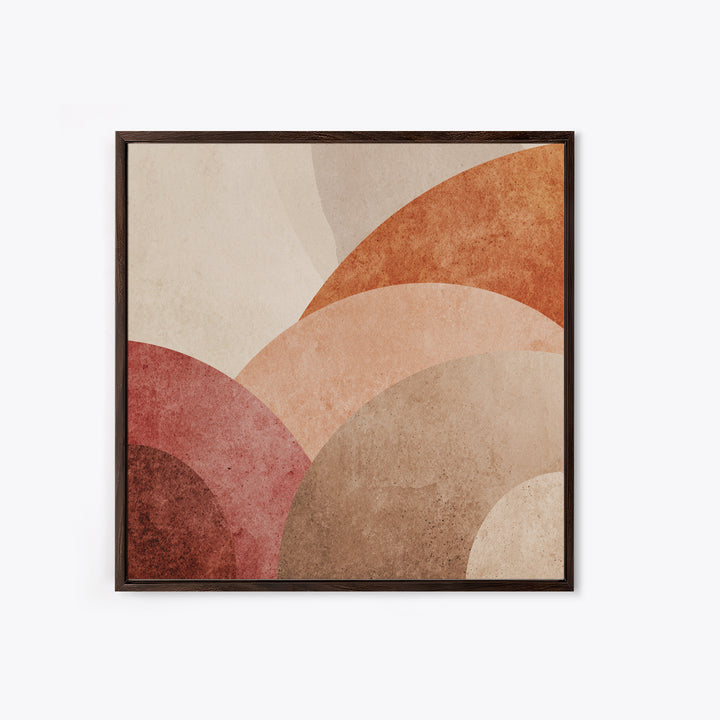 Layered Terracotta Arches Abstract Wall Art, Neutral Canvas Print For Boho Decor, Modern Living Room Decor, And Office Decor