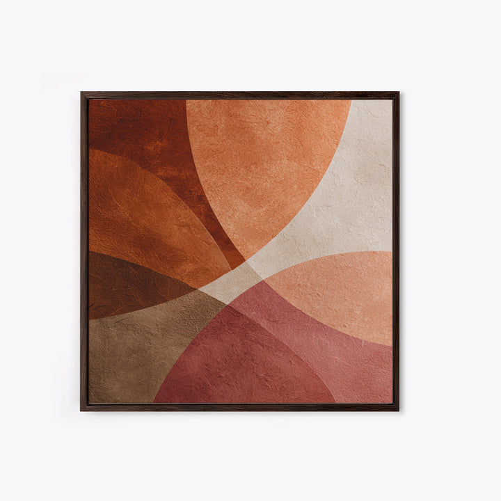 Rust Red Overlapping Shapes Canvas Print, Abstract Wall Art For Mid Century Modern Decor, Earth Tone Home Decor, And Office Decor