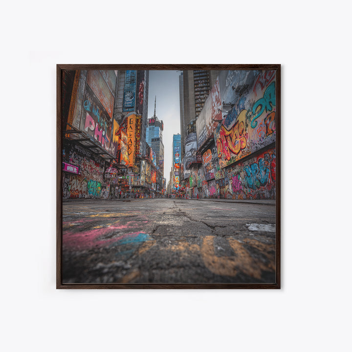 Graffiti Covered City Street Wall Art, Urban Canvas Print, New York Style Street Art, Industrial Loft Decor, Modern Poster