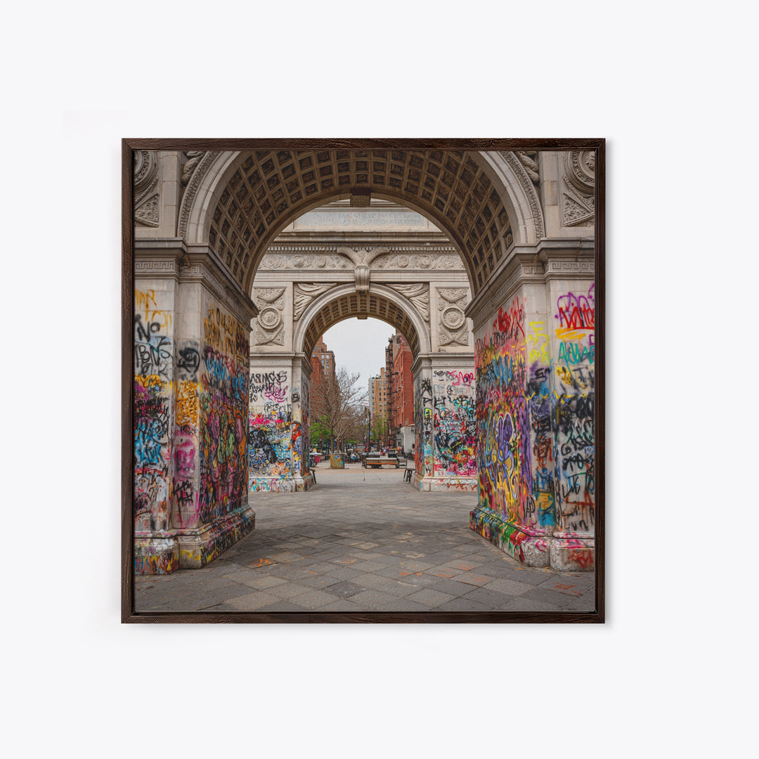 Graffiti Covered Washington Square Arch Wall Art, New York City Urban Photography Print For Modern Apartment Wall Decor Gift