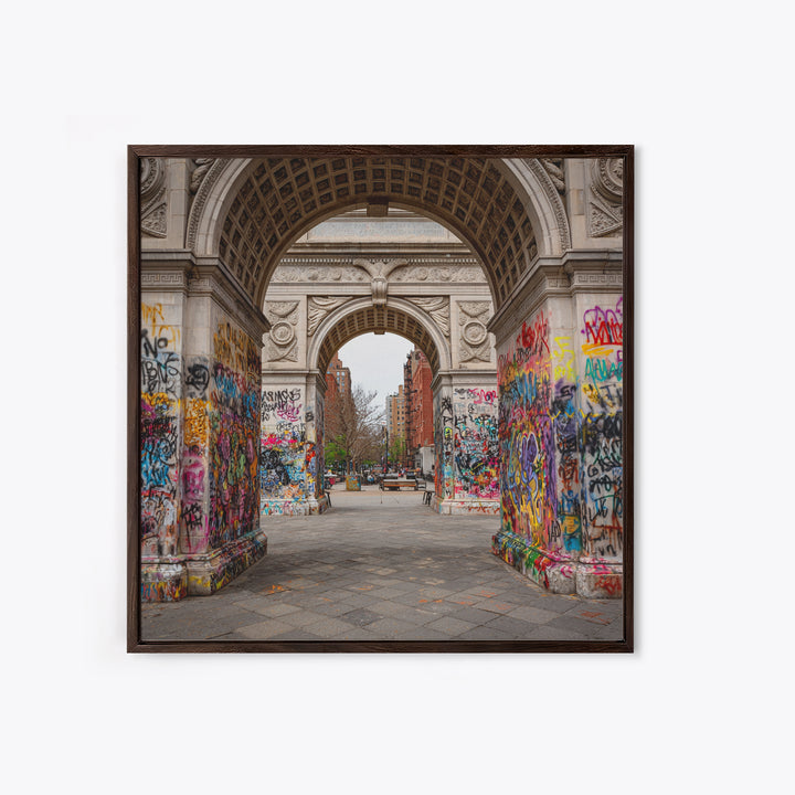 Graffiti Covered Washington Square Arch Wall Art, New York City Urban Photography Print For Modern Apartment Wall Decor Gift
