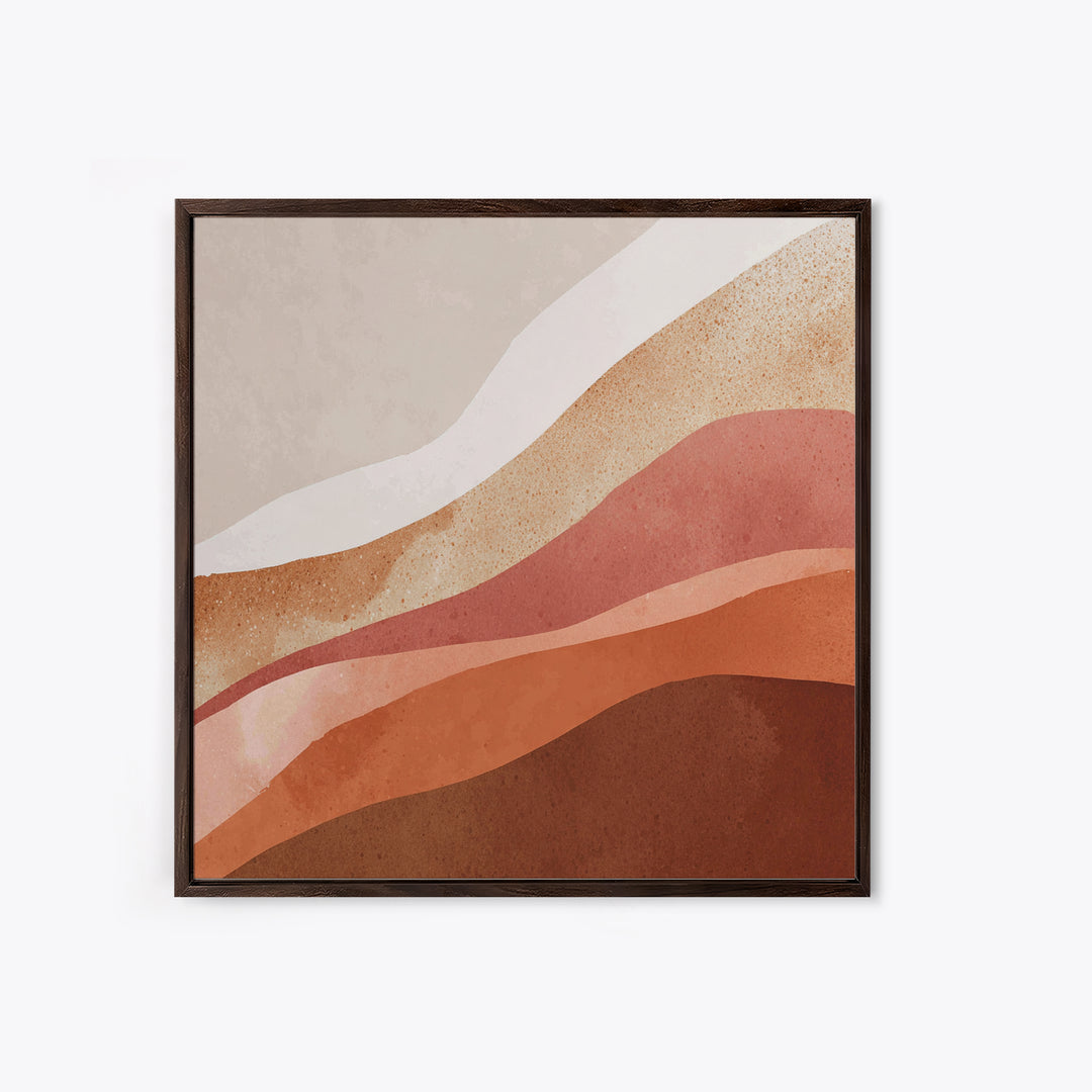Terracotta Abstract Desert Layers Wall Art, Earth Tone Modern Decor, Neutral Canvas Print For Living Room And Bedroom Home Decor