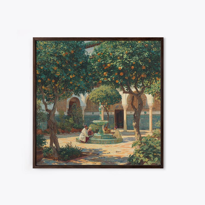 Moroccan Orange Tree Courtyard Wall Art, Islamic Architecture Fine Art Print, Mediterranean Home Decor, Travel Inspired Gift