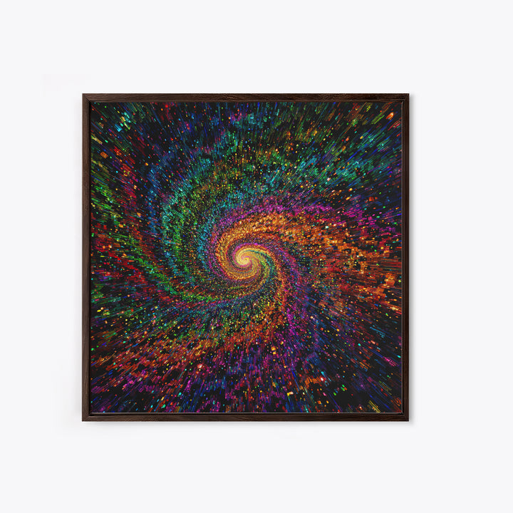 Rainbow Galaxy Spiral Wall Art, Colorful Cosmic Abstract Painting, Psychedelic Universe Decor, Modern Statement Canvas Print