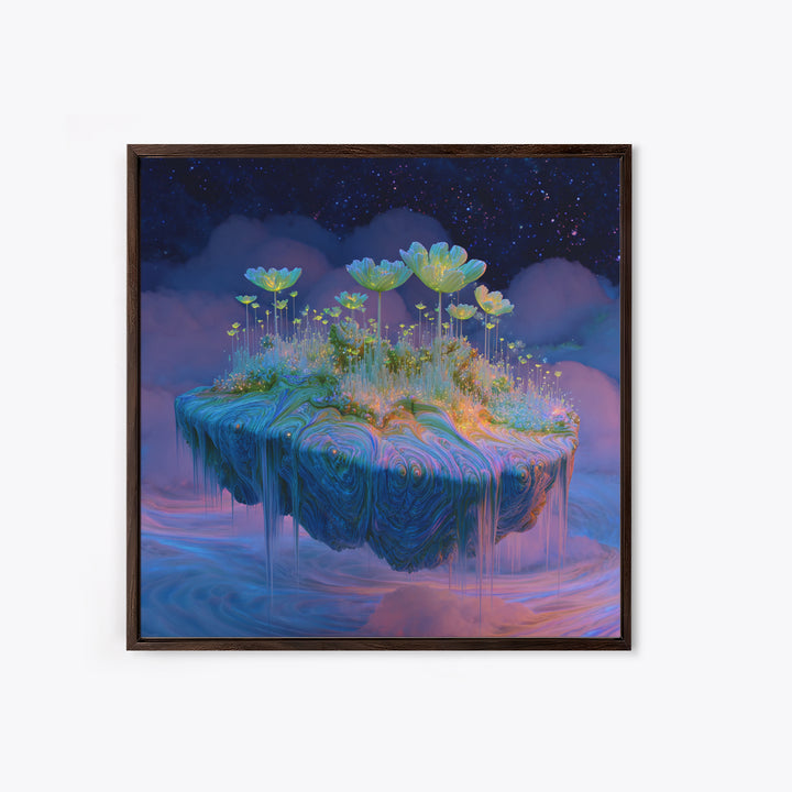 Floating Fantasy Island Wall Art, Surreal Dreamy Landscape Canvas Print, Whimsical Celestial Decor, Colorful Fantasy Art