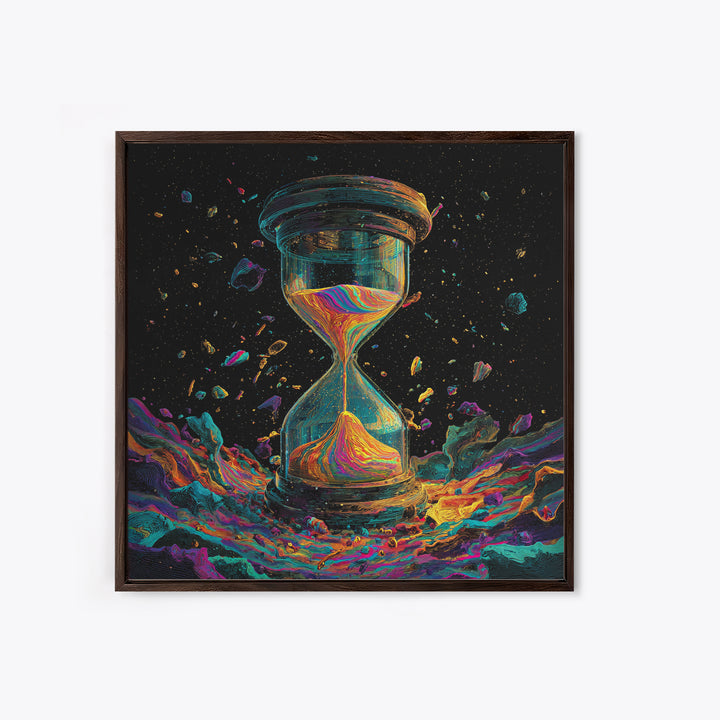 Cosmic Hourglass Surreal Space Art Wall Art Print, Colorful Abstract Painting, Modern Home Decor Canvas Print