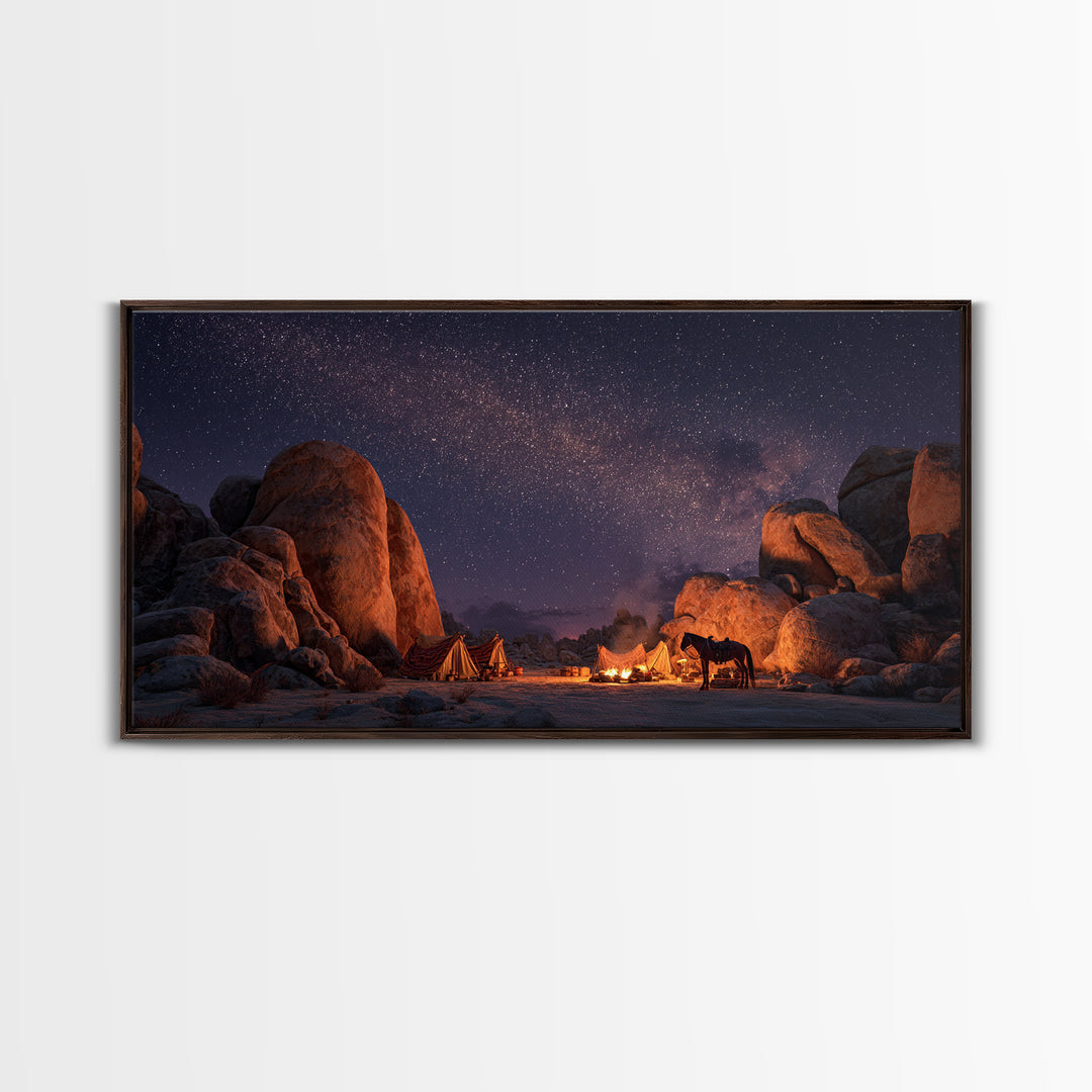Epic Viking Warrior Kneeling With Sword In Snowy Landscape Dramatic Wall Art Original Canvas Print