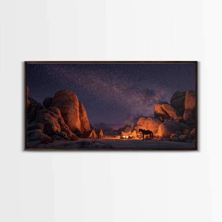 Epic Viking Warrior Kneeling With Sword In Snowy Landscape Dramatic Wall Art Original Canvas Print