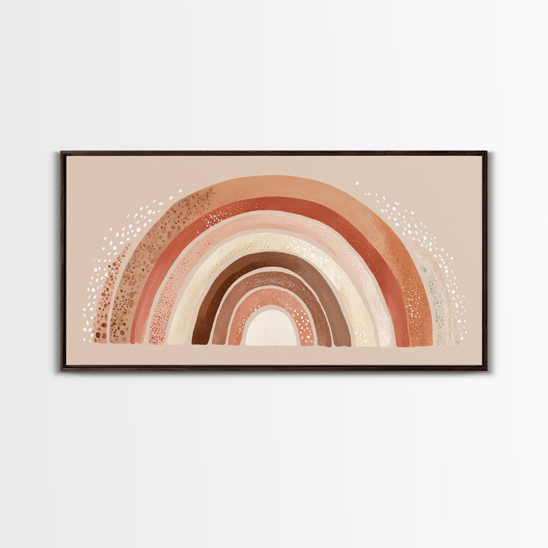 Terracotta Boho Rainbow Wall Art, Neutral Nursery Decor, Kids Room Decor, Earth Tone Decor, Above Crib Decor, Canvas Print