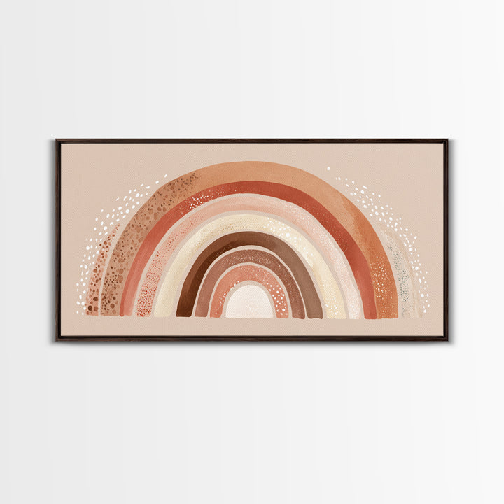 Terracotta Boho Rainbow Wall Art, Neutral Nursery Decor, Kids Room Decor, Earth Tone Decor, Above Crib Decor, Canvas Print