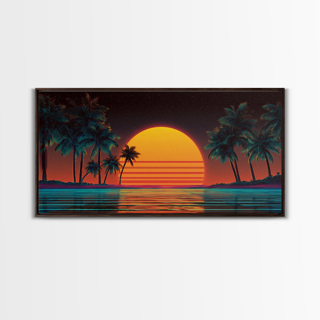 Beautiful Golden Sunset Over Ocean Calm Waves Large Wall Art Modern Coastal Canvas Print For Living Room And Bedroom Beach Decor