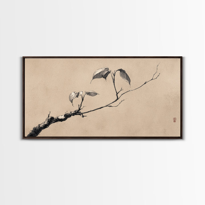 Rustic Old Wooden Boat Water Lily Pond Classic Landscape Painting Framed Canvas Print