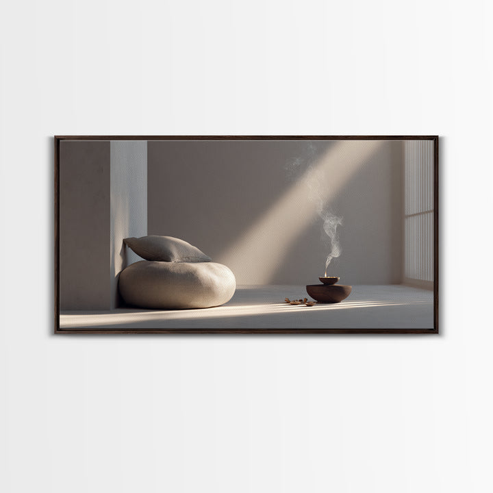 Serene Zen Room Calm Interior Design Wall Art Framed Canvas Print Minimalist Decor Modern Home Decor Relaxation Space Artwork