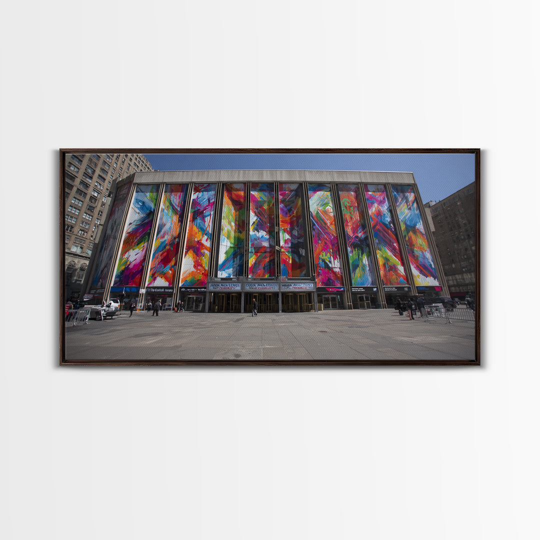 Colorful Modern Glass Building Facade Wall Art, Urban Architecture Canvas Print, Abstract City Decor, Statement Office Art