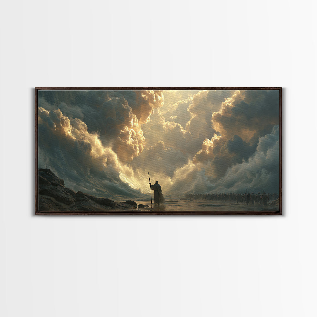Epic Warrior Under Golden Storm Clouds Canvas Print, Fantasy Wall Art, Dramatic Battle Landscape, Medieval Decor Gift For Him