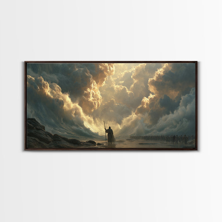 Epic Warrior Under Golden Storm Clouds Canvas Print, Fantasy Wall Art, Dramatic Battle Landscape, Medieval Decor Gift For Him