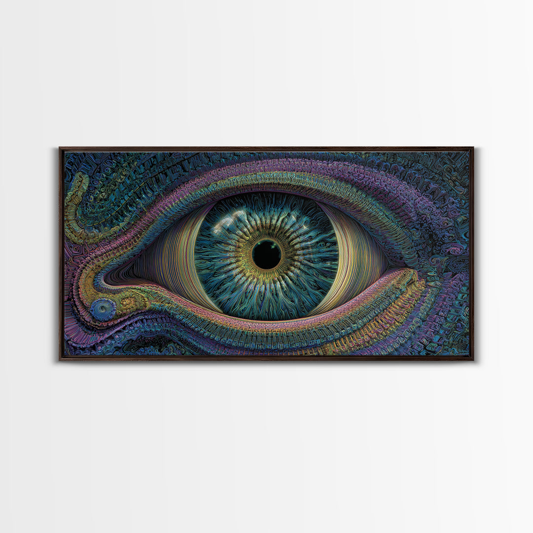 Intricate Abstract Eye Design Digital Art Print Colorful Unique Wall Art Canvas Print Modern Office Decor Gift