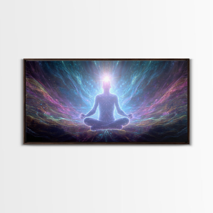 Whimsical Magical Underwater Scene With Mushrooms And Sunset Canvas Print Colorful Fantasy Wall Art