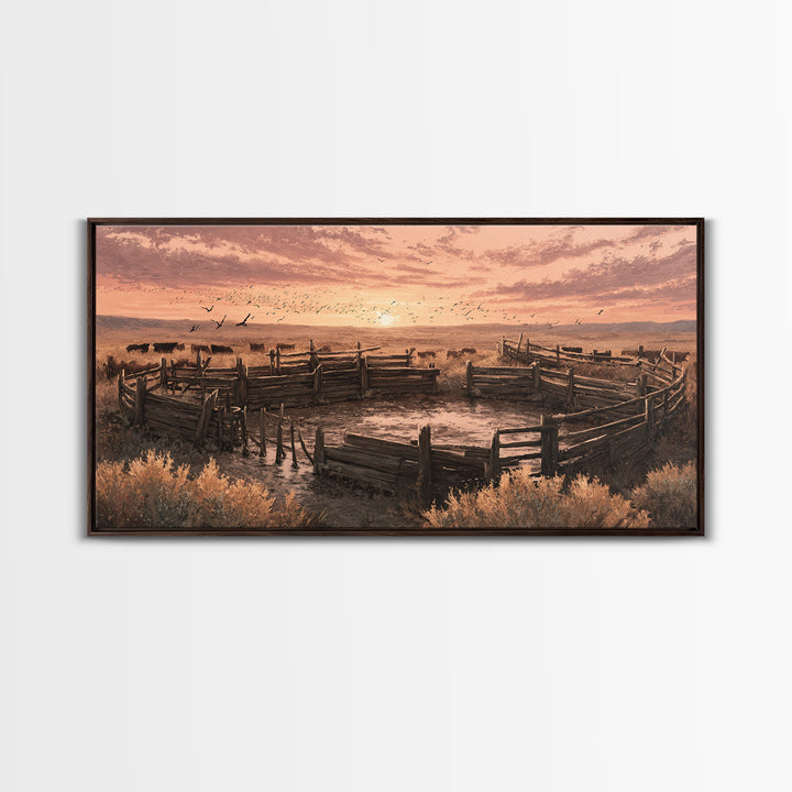 Detailed Traditional Oriental Landscape Scroll Art Painting Framed Canvas Print Asian Wall Art Home Decor Zen Style Wall Art