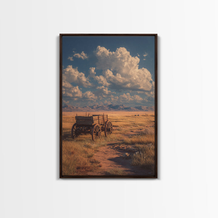 Moody Nighttime Campfire In Desert Rocks With Horses Painting Wall Art Print For Cozy Living Room Decor Canvas