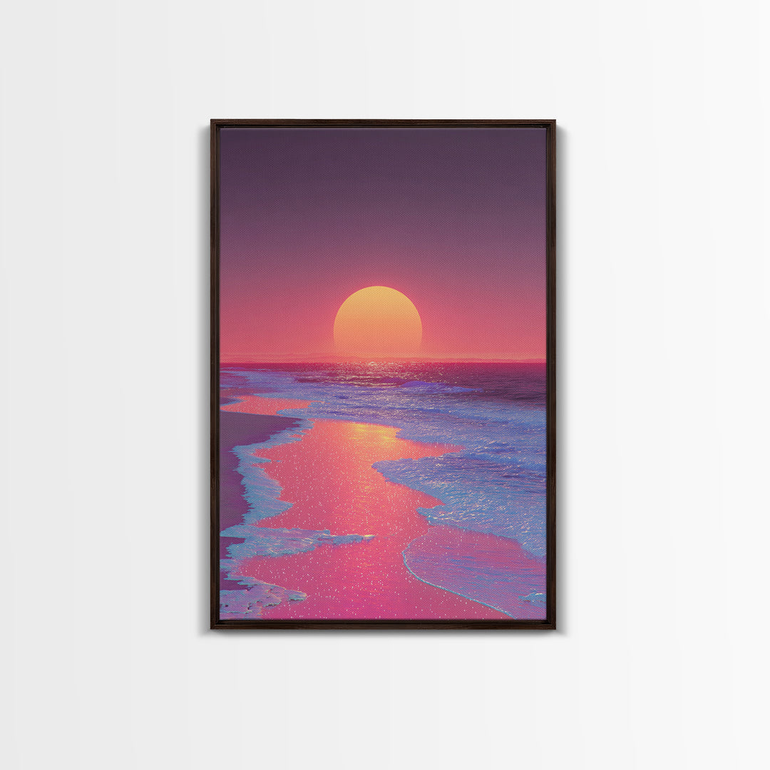 Dramatic Cityscape At Sunset With Reflective Surface Modern Wall Art Large Canvas Print Trendy Wall Art For Living Room Decor