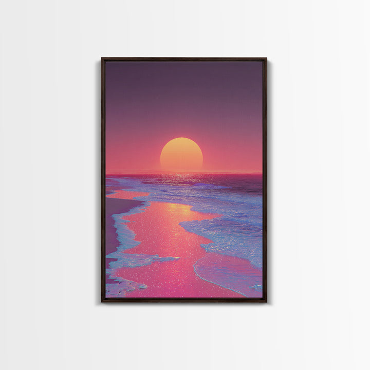 Dramatic Cityscape At Sunset With Reflective Surface Modern Wall Art Large Canvas Print Trendy Wall Art For Living Room Decor