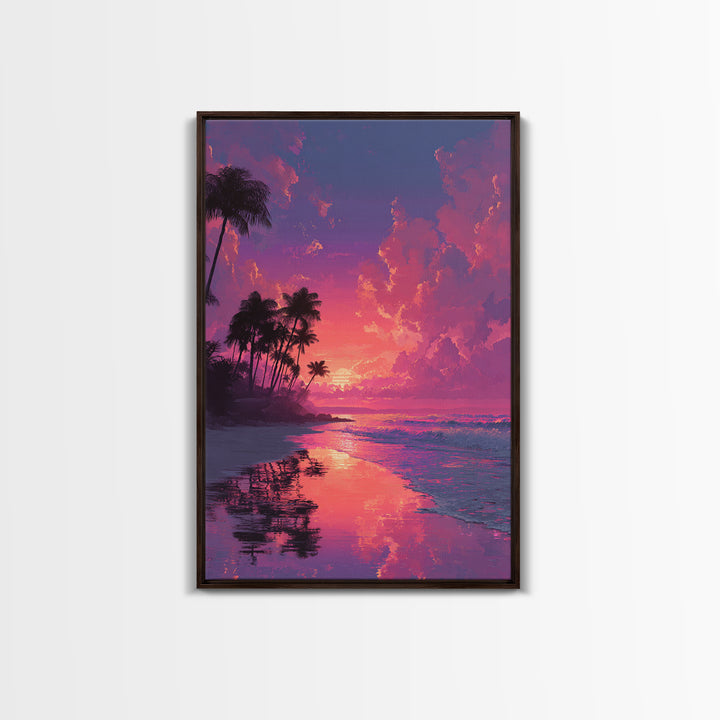 Gorgeous Scenic Canyon Landscape With Sunlight Reflecting In Water Digital Art Canvas Print Large Wall Art For Southwestern Home Decor