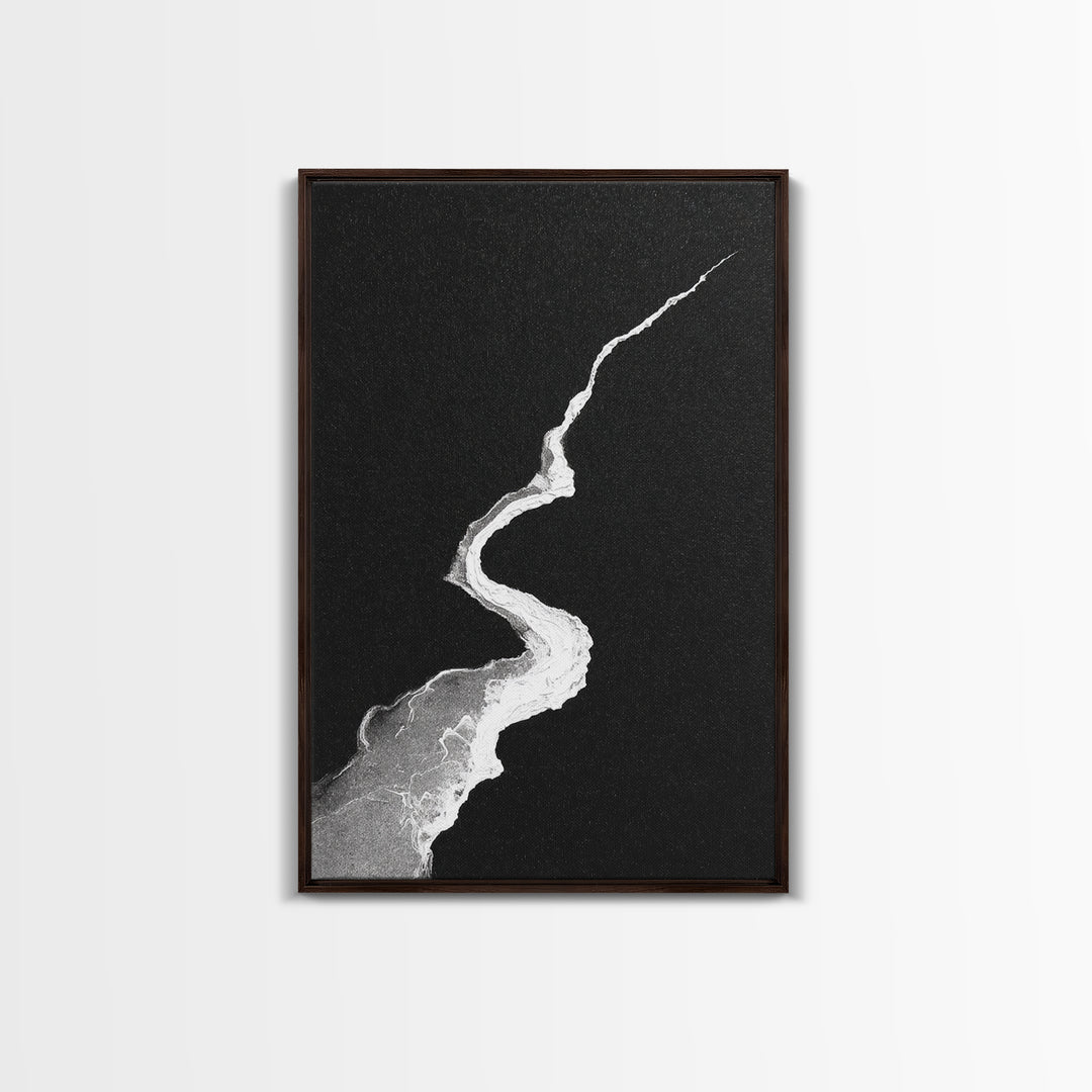 Abstract Black And White Textured Paint Stroke Minimalist Wall Art Canvas Print For Office Decor