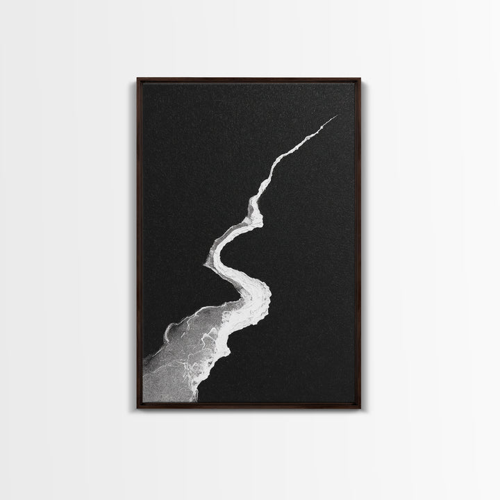 Abstract Black And White Textured Paint Stroke Minimalist Wall Art Canvas Print For Office Decor