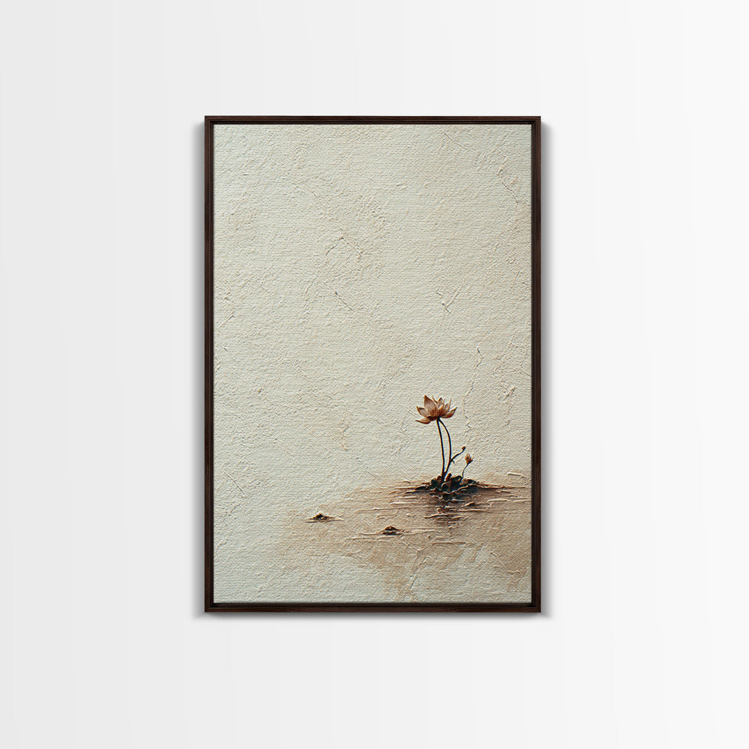 Simple Lotus Flower Minimalist Painting Wall Art Canvas Print For Spa Decor And Zen Home Decoration