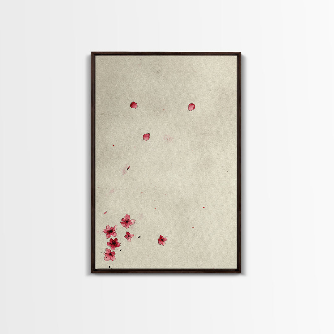 Minimalist Traditional Japanese Ink Painting Of Zen Buddhist Monks Meditating Wall Art Print Framed Canvas For Office