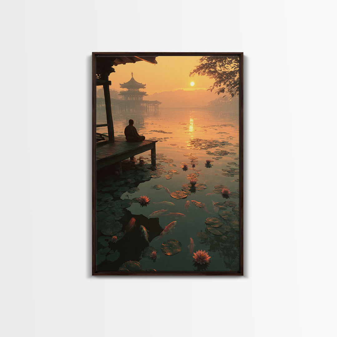 Dramatic Rocky Mountain Landscape With Pine Trees And Sunset Lighting Original Framed Canvas Print Scenic Nature Wall Art For Living Room