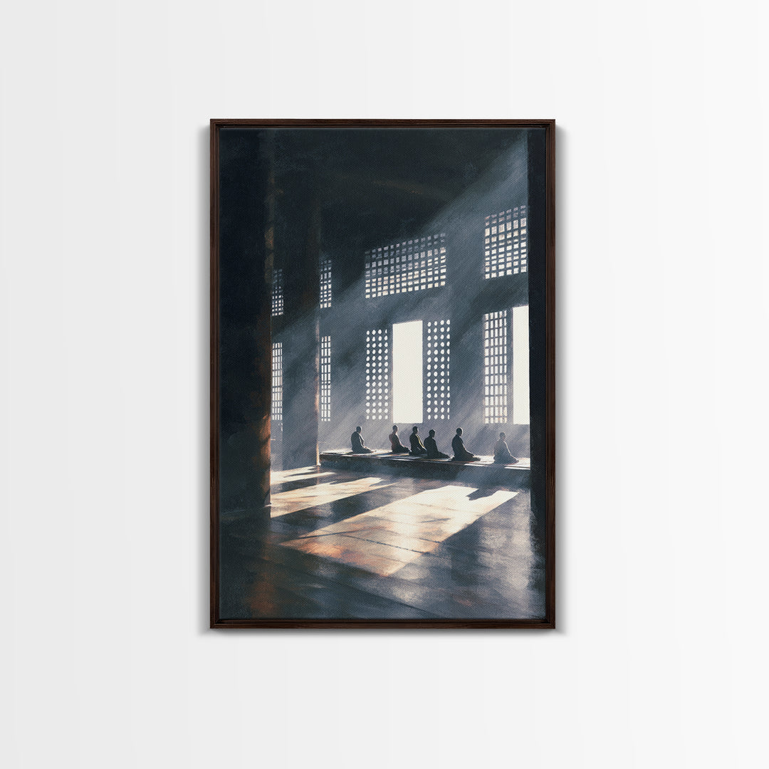 Minimalist Japanese Ink Calligraphy Painting Of Bamboo Elegant Black Brush Stroke Wall Art Print For Home Decor