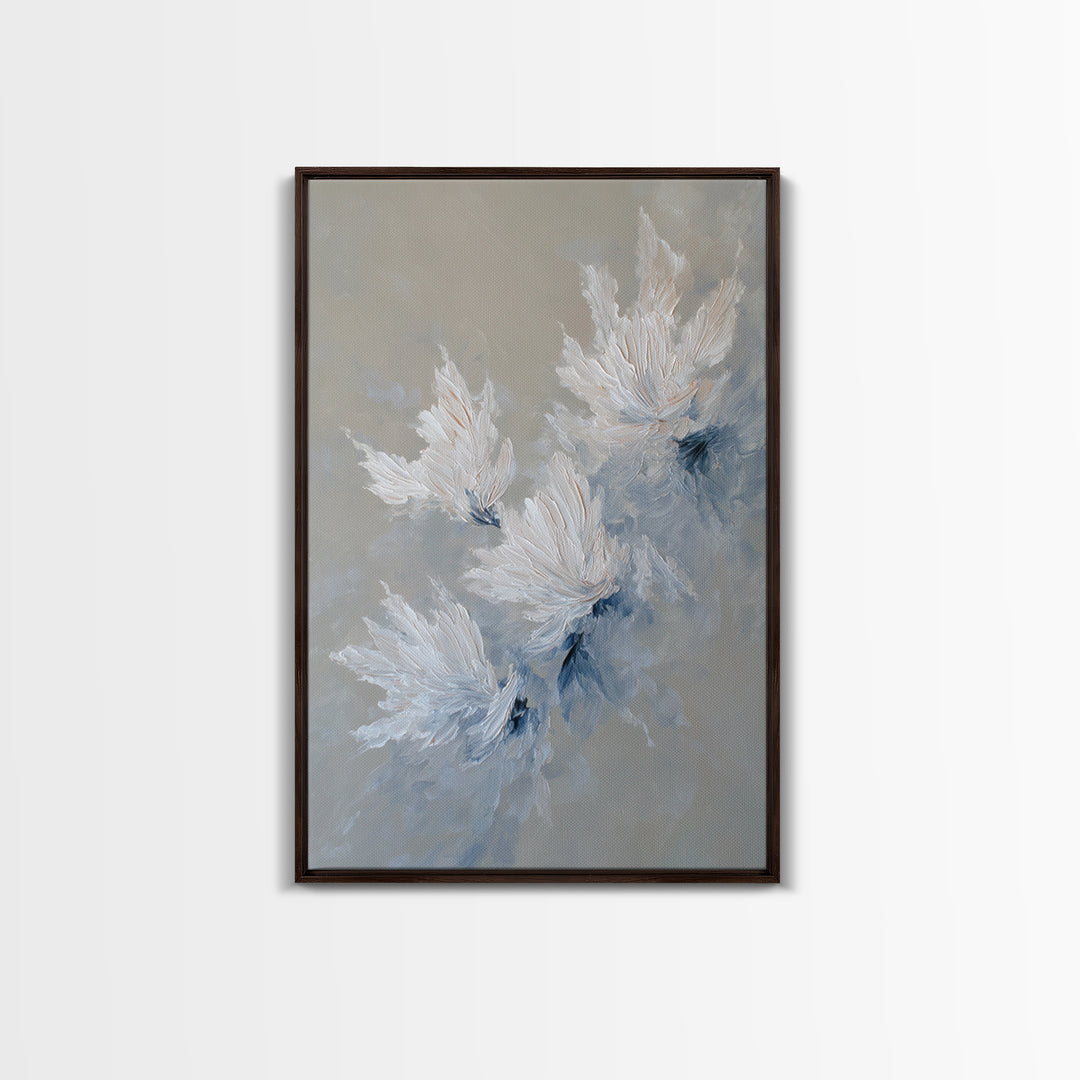 Abstract Black Ink Brush Stroke Flow Calligraphy Wall Art Print Minimalist Contemporary Bedroom Decor Framed Canvas Print