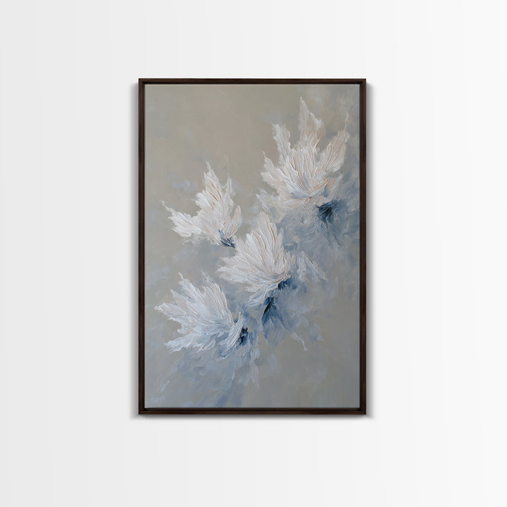 Abstract Black Ink Brush Stroke Flow Calligraphy Wall Art Print Minimalist Contemporary Bedroom Decor Framed Canvas Print