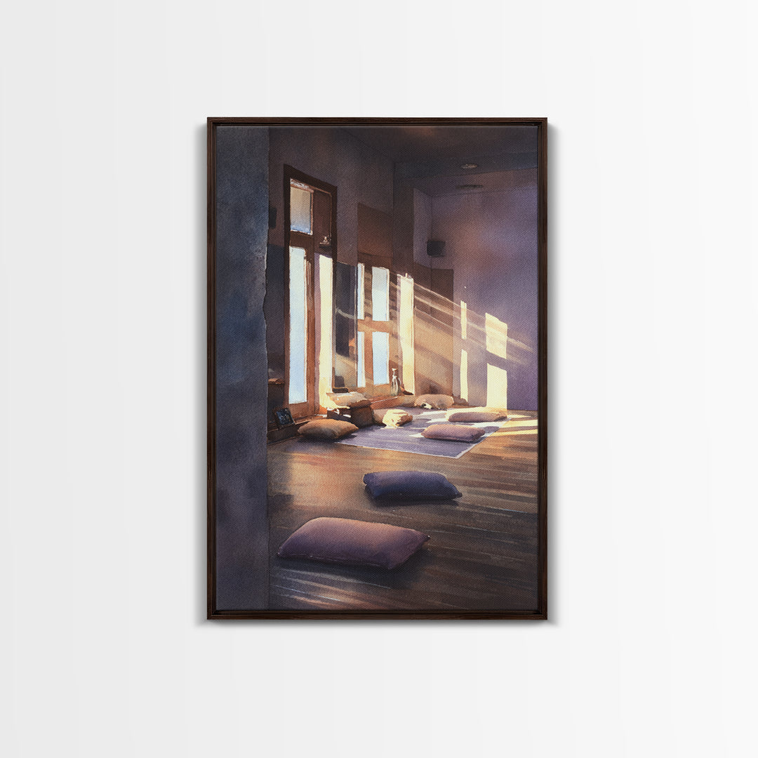 Decorative Abstract Mountain Art Painting With Textured Brushstrokes Framed Canvas Print Wall Art