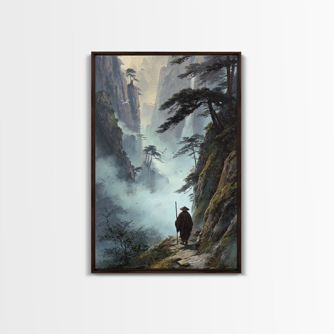 Zen Balance Stones With Water Reflection Minimalist Neutral Tone Painting Wall Art Canvas Print For Modern Decor