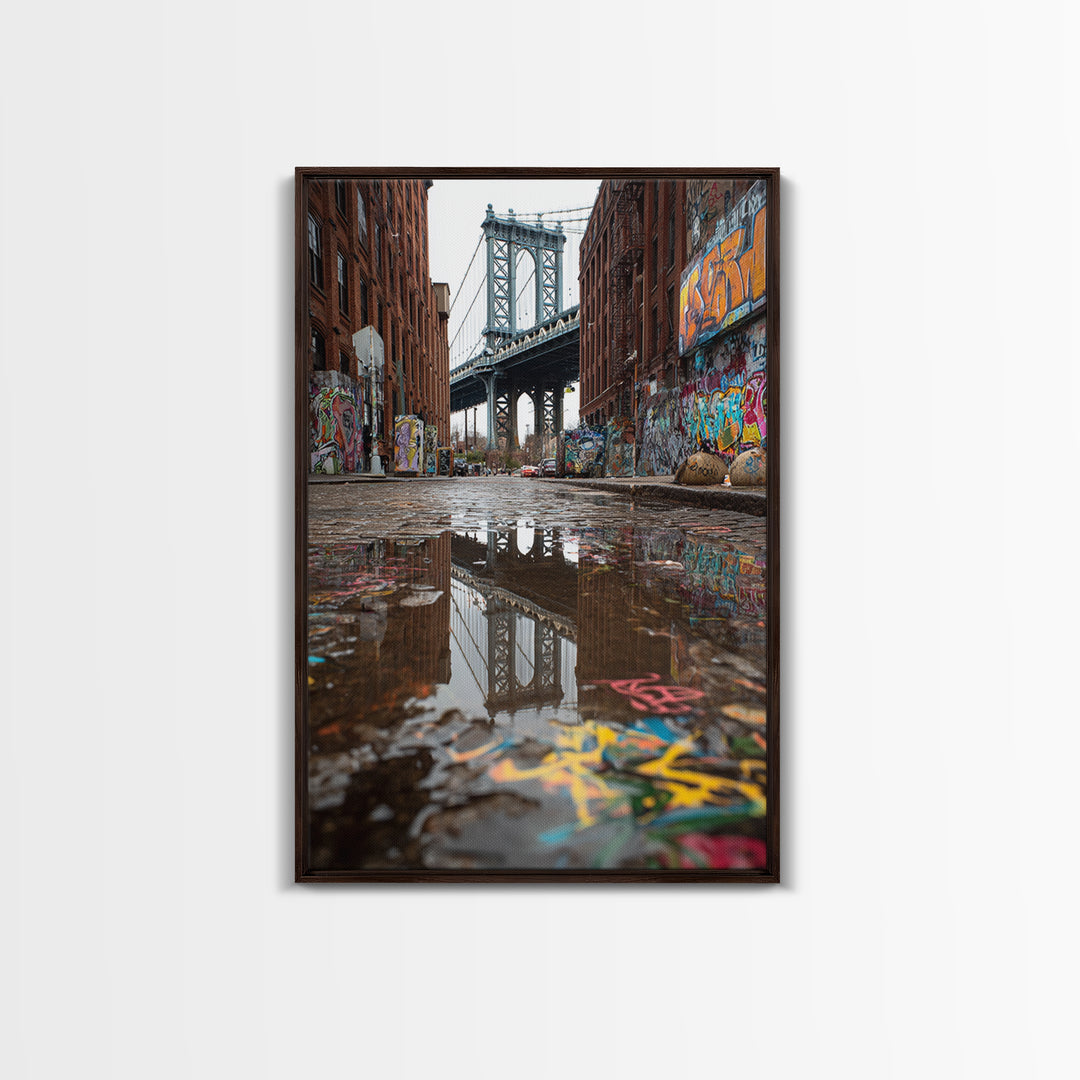 Mystical Night Scene Of Lanterns Illuminating Ancient Middle Eastern Street - Framed Canvas Print For Warm Wall Art And Ethnic Home Decor