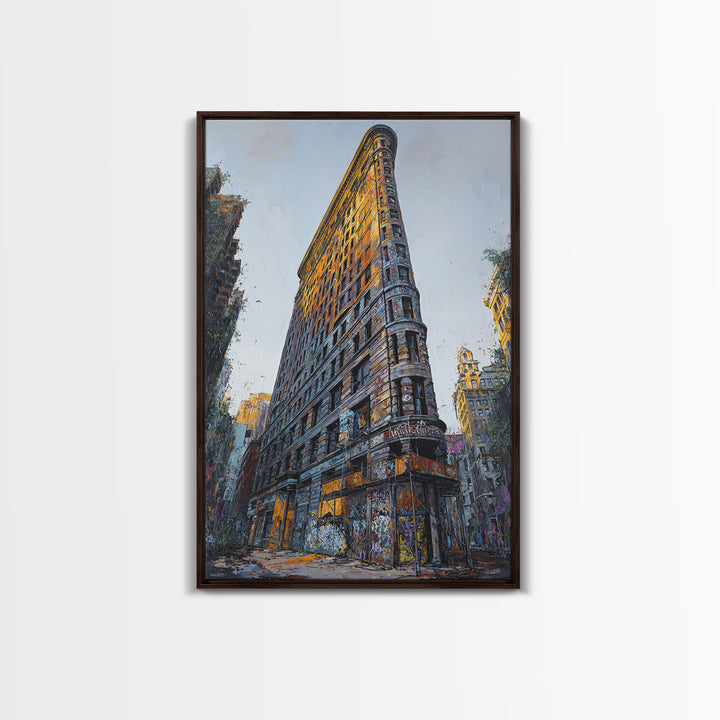Urban Art Graffiti Building Wall Art Print Modern Cityscape Decor Framed Canvas Print